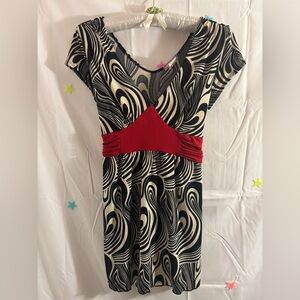 VTG 90s/y2k Vol. 1 Black‎ and Red Short Sleeve Fairy Grunge Babydoll Top Size M
